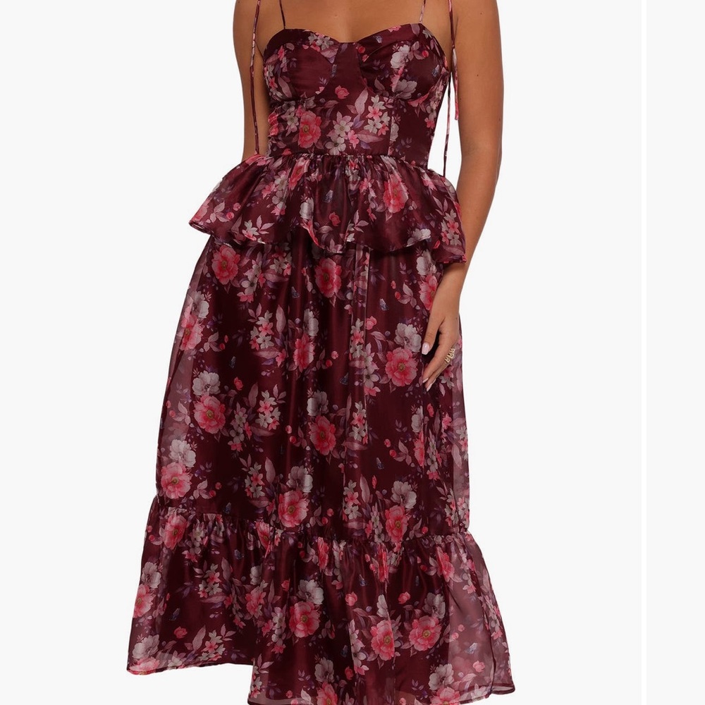 Petal & Pup Burgundy Floral Midi Dress
